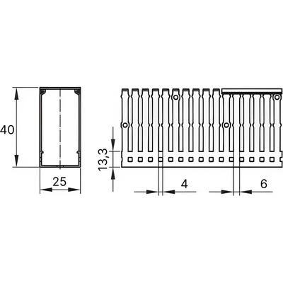 ДКС Короб перфорированный, серый RL6 25x40 DKC 01163RL ДКС Короб перфорированный, серый RL6 25x40 DKC 01163RL