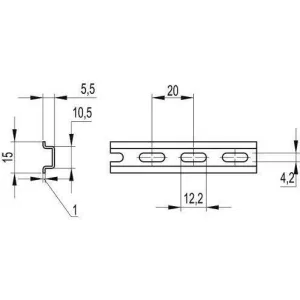 ДКС DIN-рейка перфорированная OMEGA 2F, 15х5,5мм. 02130 DKC ДКС DIN-рейка перфорированная OMEGA 2F, 15х5,5мм. 02130 DKC