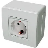 ДКС Коробка в сборе с силовой розеткой, коричневая (розница) 10482B DKC