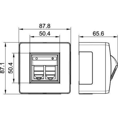 ДКС Коробка в сборе с 2 розетками RJ45, кат.5е (телефон / компьютер), белая 10656 DKC ДКС Коробка в сборе с 2 розетками RJ45, кат.5е (телефон / компьютер), белая 10656 DKC
