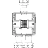 ДКС Взрывозащищенная клеммная коробка из полиэстера TBE-P-03-(4xCBC.4-1xTEO.4)-2xKAEPM3MHK-26(A)-1xKAEPM3MHK-26(C)1Ex e IIC Т5 Gb / Ex tb IIIC T95°C Db IP66/КЗ 1231.031.22.11E DKC