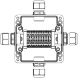 ДКС Взрывозащищенная клеммная коробка из полиэстера TBE-P-03-(10xCBC.4)-1xPACMP(A)-1xPACMP(B)-1xPACMP(C)-1xPACMP(D)1Ex e IIC Т5 Gb / Ex tb IIIC T95°C Db IP66 1231.031.22.1223 DKC