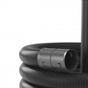 ДКС Двустенная труба ПНД гибкая для открытой прокладки д.40мм, SN23, 450Н, УФ, с протяжкой, в бухте 100м, цвет черный 151940100 DKC