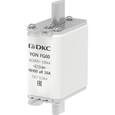 ДКС Предохранитель YON ножевого типа FG00 20А 690V характеристика aR 1FG00-0020-690V-AR DKC ДКС Предохранитель YON ножевого типа FG00 20А 690V характеристика aR 1FG00-0020-690V-AR DKC