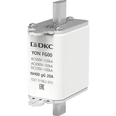 ДКС Предохранитель YON ножевого типа FG00 с одинарной индикацией 20А 1FG00-0020 DKC