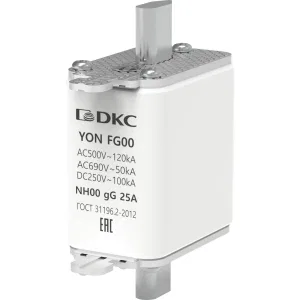 ДКС Предохранитель YON ножевого типа FG00 с одинарной индикацией 25А 1FG00-0025 DKC ДКС Предохранитель YON ножевого типа FG00 с одинарной индикацией 25А 1FG00-0025 DKC
