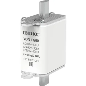 ДКС Предохранитель YON ножевого типа FG00 с одинарной индикацией 40А 1FG00-0040 DKC ДКС Предохранитель YON ножевого типа FG00 с одинарной индикацией 40А 1FG00-0040 DKC