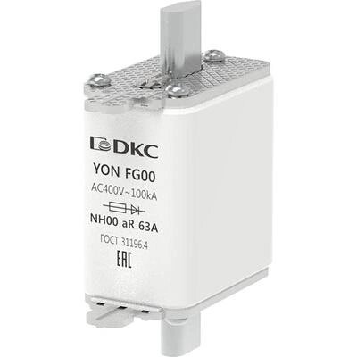 ДКС Предохранитель YON ножевого типа FG00 63А 400V характеристика aR 1FG00-0063-400V-AR DKC