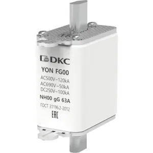 ДКС Предохранитель YON ножевого типа FG00 с одинарной индикацией 63А 1FG00-0063 DKC ДКС Предохранитель YON ножевого типа FG00 с одинарной индикацией 63А 1FG00-0063 DKC