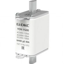 ДКС Предохранитель YON ножевого типа FG00 с одинарной индикацией 80А 1FG00-0080 DKC