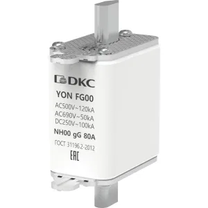 ДКС Предохранитель YON ножевого типа FG00 с одинарной индикацией 80А 1FG00-0080 DKC ДКС Предохранитель YON ножевого типа FG00 с одинарной индикацией 80А 1FG00-0080 DKC