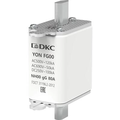 ДКС Предохранитель YON ножевого типа FG00 с одинарной индикацией 80А 1FG00-0080 DKC