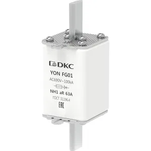 ДКС Предохранитель YON ножевого типа FG1 63А 690V характеристика aR 1FG01-0063-690V-AR DKC ДКС Предохранитель YON ножевого типа FG1 63А 690V характеристика aR 1FG01-0063-690V-AR DKC