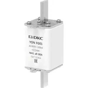 ДКС Предохранитель YON ножевого типа FG1 80А 400V характеристика aR 1FG01-0080-400V-AR DKC ДКС Предохранитель YON ножевого типа FG1 80А 400V характеристика aR 1FG01-0080-400V-AR DKC