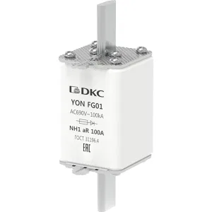 ДКС Предохранитель YON ножевого типа FG1 100А 690V характеристика aR 1FG01-0100-690V-AR DKC ДКС Предохранитель YON ножевого типа FG1 100А 690V характеристика aR 1FG01-0100-690V-AR DKC