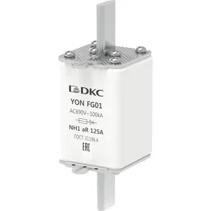ДКС Предохранитель YON ножевого типа FG1 125А 690V характеристика aR 1FG01-0125-690V-AR DKC ДКС Предохранитель YON ножевого типа FG1 125А 690V характеристика aR 1FG01-0125-690V-AR DKC