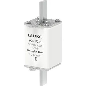 ДКС Предохранитель YON ножевого типа FG1 160А NH1 характеристика gBat 1FG01-0160-GBAT DKC ДКС Предохранитель YON ножевого типа FG1 160А NH1 характеристика gBat 1FG01-0160-GBAT DKC