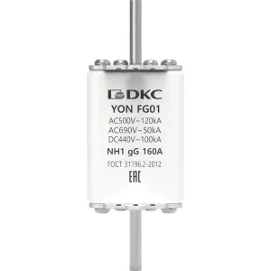 ДКС Предохранитель YON ножевого типа FG1 с одинарной индикацией 160А 1FG01-0160 DKC ДКС Предохранитель YON ножевого типа FG1 с одинарной индикацией 160А 1FG01-0160 DKC