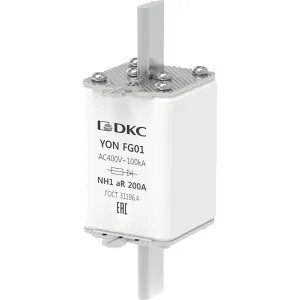 ДКС Предохранитель YON ножевого типа FG1 200А 400V характеристика aR 1FG01-0200-400V-AR DKC ДКС Предохранитель YON ножевого типа FG1 200А 400V характеристика aR 1FG01-0200-400V-AR DKC
