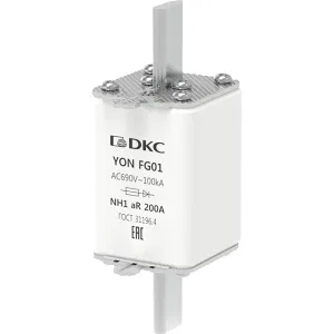 ДКС Предохранитель YON ножевого типа FG1 200А 690V характеристика aR 1FG01-0200-690V-AR DKC ДКС Предохранитель YON ножевого типа FG1 200А 690V характеристика aR 1FG01-0200-690V-AR DKC