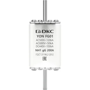 ДКС Предохранитель YON ножевого типа FG1 с одинарной индикацией 200А 1FG01-0200 DKC ДКС Предохранитель YON ножевого типа FG1 с одинарной индикацией 200А 1FG01-0200 DKC