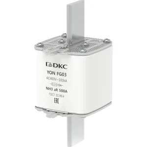 ДКС Предохранитель YON ножевого типа FG3 500А 400V характеристика aR 1FG03-0500-400V-AR DKC ДКС Предохранитель YON ножевого типа FG3 500А 400V характеристика aR 1FG03-0500-400V-AR DKC