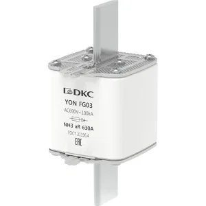 ДКС Предохранитель YON ножевого типа FG3 630А 690V характеристика aR 1FG03-0630-690V-AR DKC ДКС Предохранитель YON ножевого типа FG3 630А 690V характеристика aR 1FG03-0630-690V-AR DKC
