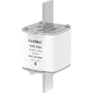 ДКС Предохранитель YON ножевого типа FG3 800А 400V характеристика aR 1FG03-0800-400V-AR DKC ДКС Предохранитель YON ножевого типа FG3 800А 400V характеристика aR 1FG03-0800-400V-AR DKC