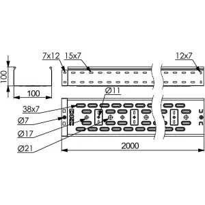ДКС Лоток перфорированный 100х100 L2000, нержавеющий 35331INOX DKC ДКС Лоток перфорированный 100х100 L2000, нержавеющий 35331INOX DKC