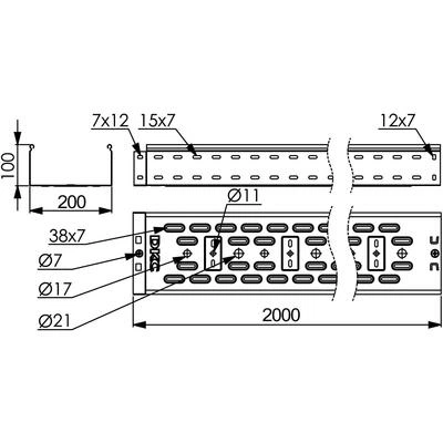 ДКС Лоток перфорированный 200х100 L2000, нержавеющий 35333INOX DKC ДКС Лоток перфорированный 200х100 L2000, нержавеющий 35333INOX DKC