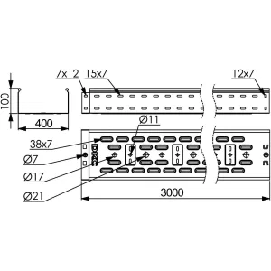 ДКС Лоток перфорированный 400х100 L3000 35345 DKC ДКС Лоток перфорированный 400х100 L3000 35345 DKC