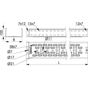 ДКС Лоток перфорированный 500х100 L3000, горячеоцинкованный 35346HDZ DKC ДКС Лоток перфорированный 500х100 L3000, горячеоцинкованный 35346HDZ DKC