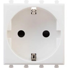 ДКС Розетка модульная, 2P+E, с з/ш, Avanti, белое облако, 2 модуля 4400002 DKC