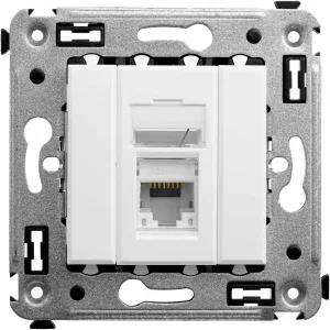 ДКС Компьютерная розетка RJ-45 в стену, кат.6 одинарная, ДКС Компьютерная розетка RJ-45 в стену, кат.6 одинарная,