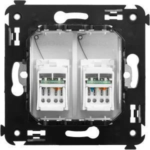 ДКС Компьютерная розетка RJ-45 в стену, кат.6 двойная, ДКС Компьютерная розетка RJ-45 в стену, кат.6 двойная,