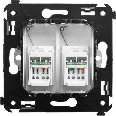 ДКС Компьютерная розетка RJ-45 в стену, кат.6 двойная,"Avanti", "Белое облако" 4400294 DKC ДКС Компьютерная розетка RJ-45 в стену, кат.6 двойная,"Avanti", "Белое облако" 4400294 DKC