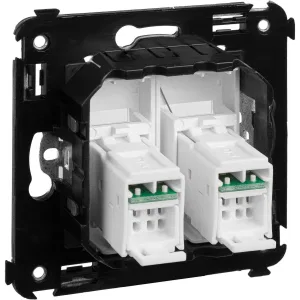 ДКС Компьютерная розетка RJ-45 в стену, кат.6 двойная, ДКС Компьютерная розетка RJ-45 в стену, кат.6 двойная,