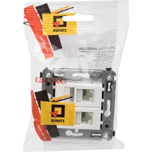 ДКС Компьютерная розетка RJ-45 в стену, кат.6 двойная, ДКС Компьютерная розетка RJ-45 в стену, кат.6 двойная,
