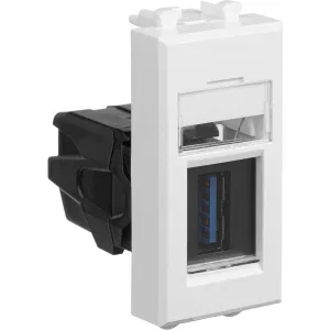 ДКС USB 3.0 розетка модульная, тип А-А, Avanti, белое облако, 1 модуль 4400301 DKC ДКС USB 3.0 розетка модульная, тип А-А, Avanti, белое облако, 1 модуль 4400301 DKC