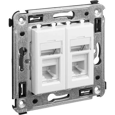 ДКС Телефонная розетка RJ-12 в стену двойная, Avanti, белое облако 4400314 DKC ДКС Телефонная розетка RJ-12 в стену двойная, Avanti, белое облако 4400314 DKC