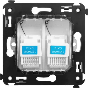 ДКС Телефонная розетка RJ-12 в стену двойная, Avanti, белое облако 4400314 DKC ДКС Телефонная розетка RJ-12 в стену двойная, Avanti, белое облако 4400314 DKC
