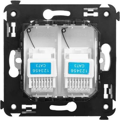 ДКС Телефонная розетка RJ-12 в стену двойная, Avanti, белое облако 4400314 DKC ДКС Телефонная розетка RJ-12 в стену двойная, Avanti, белое облако 4400314 DKC