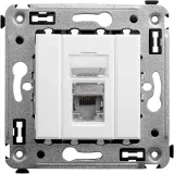 ДКС Компьютерная розетка RJ-45 в стену, кат.5e одинарная экранированная, Avanti, белое облако 4400363 DKC