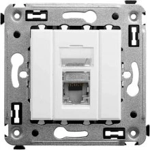 ДКС Компьютерная розетка RJ-45 в стену, кат.5e одинарная экранированная, Avanti, белое облако 4400363 DKC