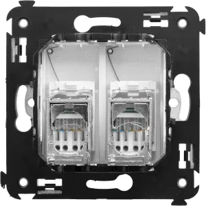 ДКС Компьютерная розетка RJ-45 в стену, кат.5e двойная экранированная, ДКС Компьютерная розетка RJ-45 в стену, кат.5e двойная экранированная,