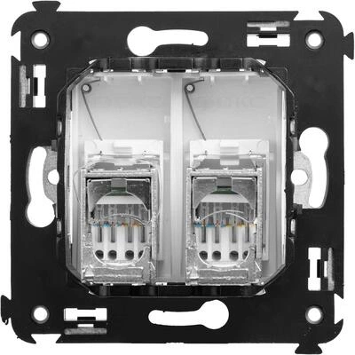 ДКС Компьютерная розетка RJ-45 в стену, кат.5e двойная экранированная, "Avanti", "Белое облако" 4400364 DKC ДКС Компьютерная розетка RJ-45 в стену, кат.5e двойная экранированная, "Avanti", "Белое облако" 4400364 DKC