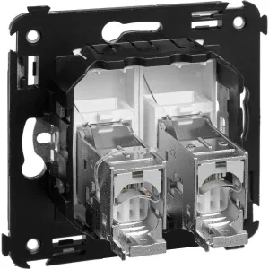 ДКС Компьютерная розетка RJ-45 в стену, кат.5e двойная экранированная, ДКС Компьютерная розетка RJ-45 в стену, кат.5e двойная экранированная,