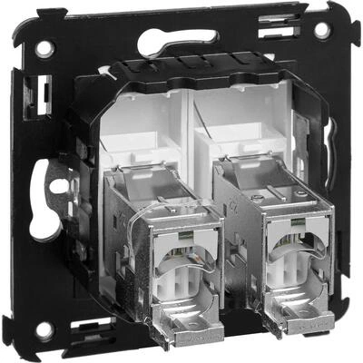 ДКС Компьютерная розетка RJ-45 в стену, кат.5e двойная экранированная, "Avanti", "Белое облако" 4400364 DKC ДКС Компьютерная розетка RJ-45 в стену, кат.5e двойная экранированная, "Avanti", "Белое облако" 4400364 DKC