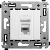 ДКС Компьютерная розетка RJ-45 в стену, кат.6A одинарная, Avanti, белое  облако 4400373 DKC