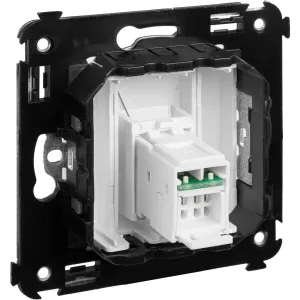 ДКС Компьютерная розетка RJ-45 в стену, кат.6A одинарная, Avanti, белое облако 4400373 DKC ДКС Компьютерная розетка RJ-45 в стену, кат.6A одинарная, Avanti, белое облако 4400373 DKC